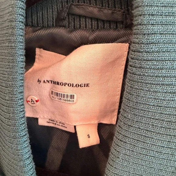 Anthropologie Teal Faux Fur Bomber Jacket - Picture 7 of 7